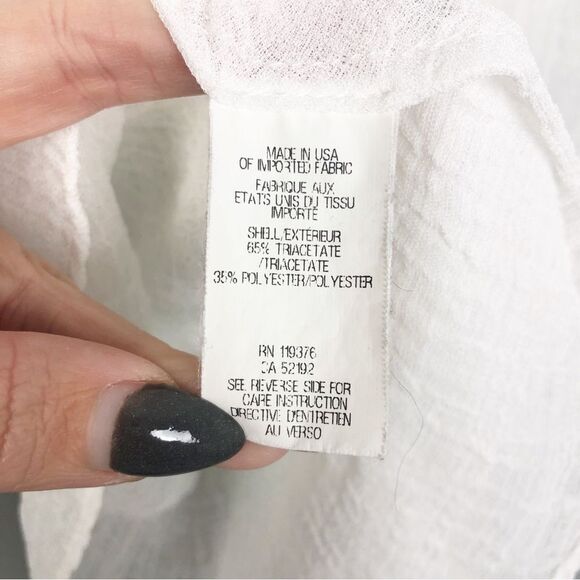 HELMUT LANG | White Sheer Tracetate Sleeveless Top Keyhole Back Women’s Size L - Picture 9 of 9